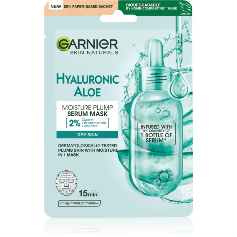Garnier Skin Naturals Hyaluronic Aloe хидратираща платнена маска 28 гр.