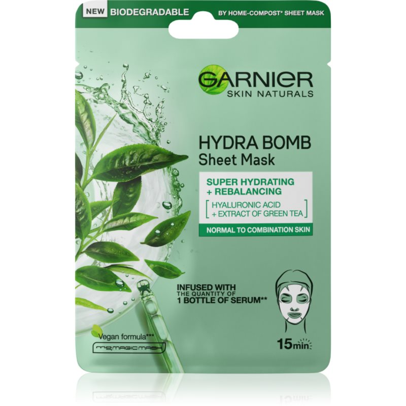 Garnier Skin Naturals Moisture+Freshness силно хидратираща почистваща платнена маска за нормална към смесена кожа 28 гр.