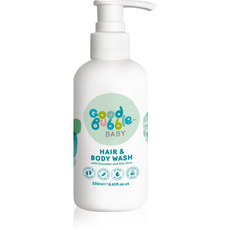 Good Bubble Baby Hair & Body Wash измиваща емулсия и шампоан за деца от раждането им Cucumber & Aloe vera 250 мл.
