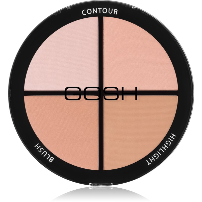 Gosh Contour'n Strobe палитра за контуриране и озаряване цвят 001 Light 15 гр.