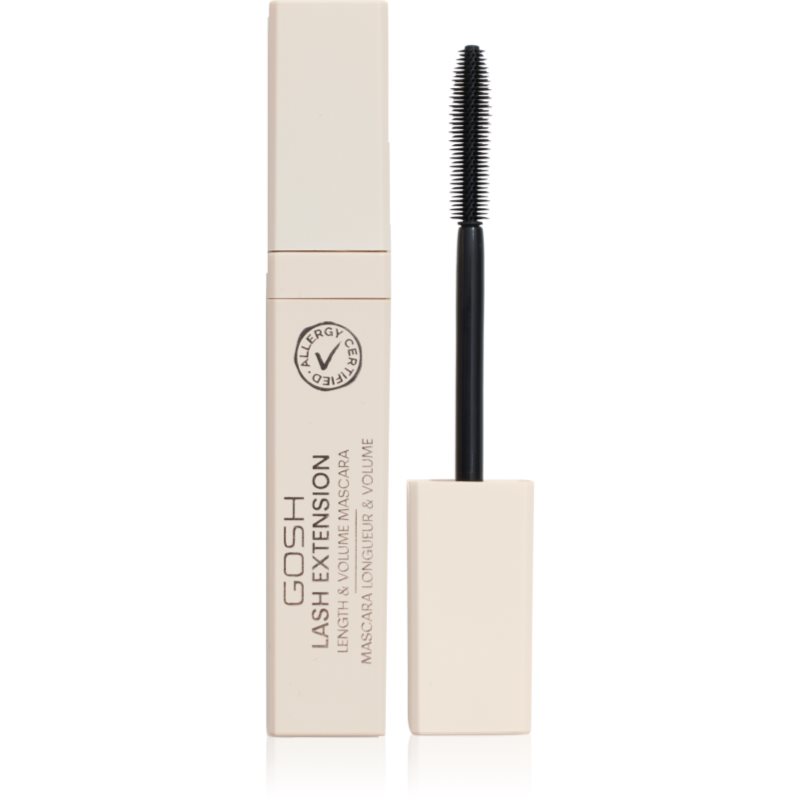 Gosh Lash Extension спирала за удължаване и сгъстяване на миглите цвят Extreme Black 7 мл.