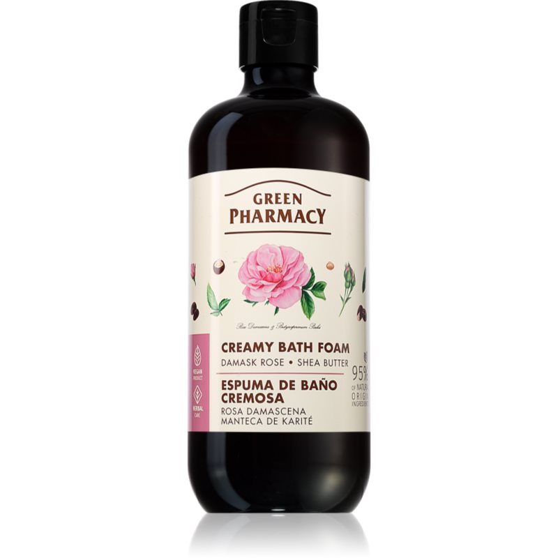 Green Pharmacy Damask Rose & Shea Butter Bath Foam кремообразна пяна за вана с масло от шеа 500 мл.