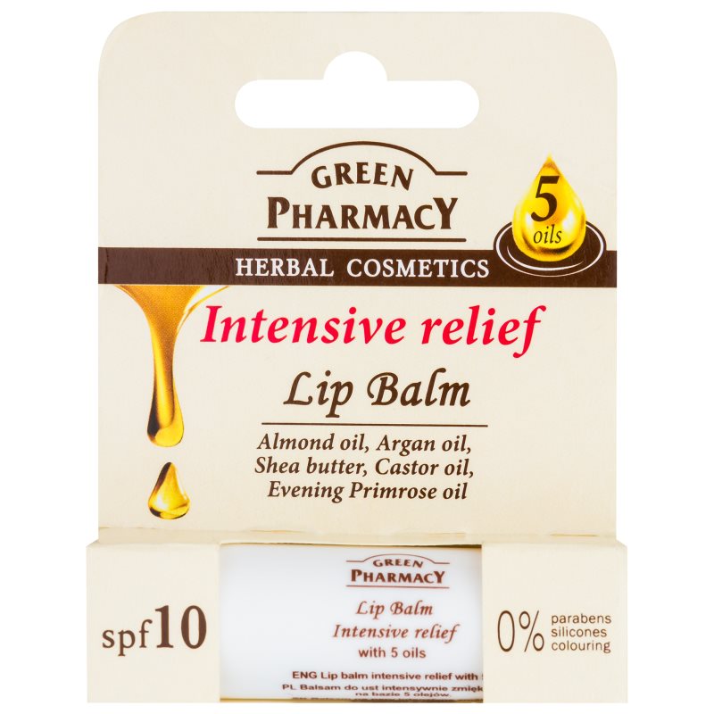 Green Pharmacy Mix of oils Lip Balm интензивен хидратиращ балсам за устни SPF 10 без силикони