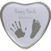 Happy Hands 2D Heart Silver/White комплект за отпечатъци на бебето 3 x 15 x 16