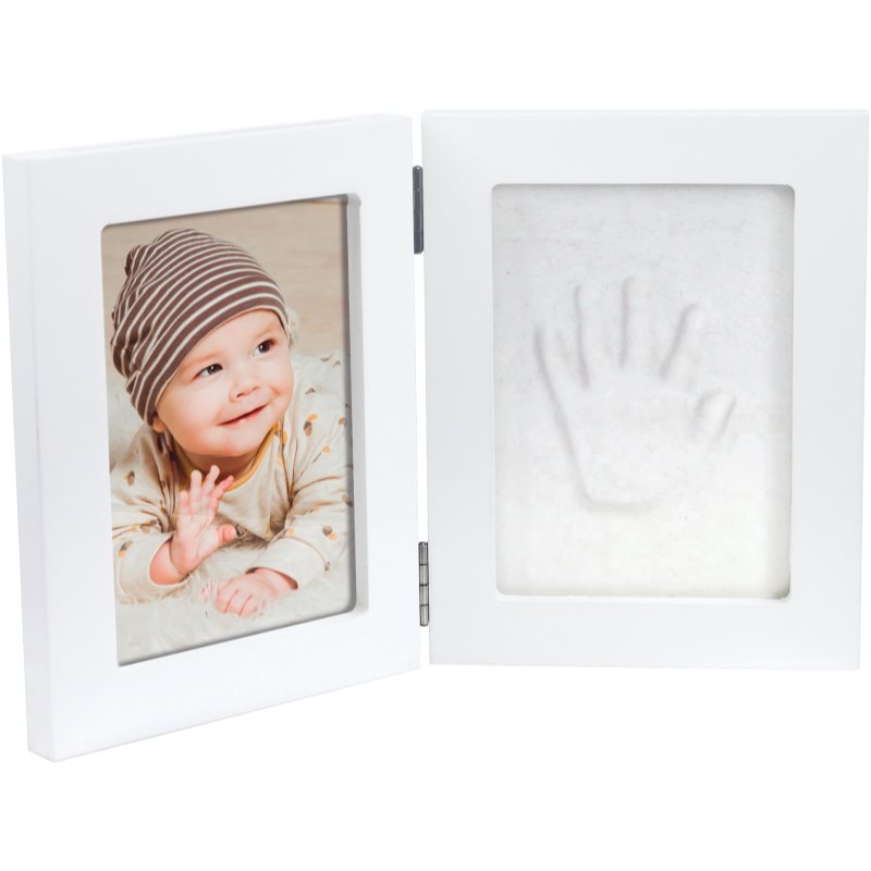 Happy Hands Double Frame Small комплект за отпечатъци на бебето White 10 cm x 15 cm + 13 cm x 17 cm 1 бр.