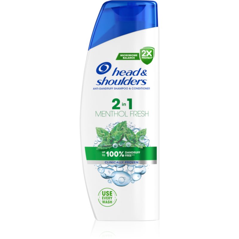Head & Shoulders Menthol Fresh 2in1 шампоан и балсам 2 в1 против пърхот 330 мл.