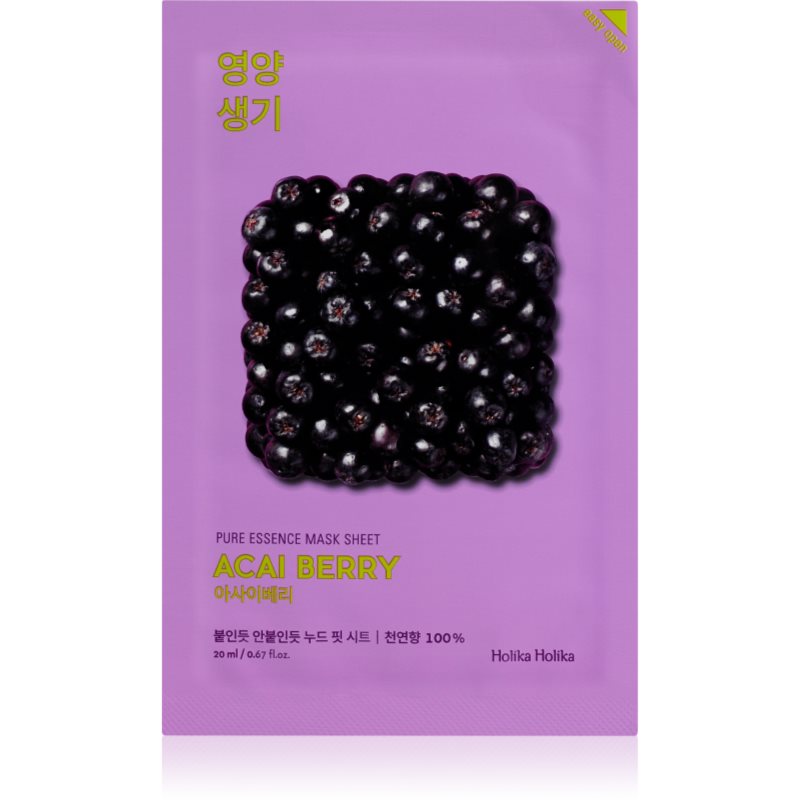 Holika Holika Pure Essence Acai Berry ексфолираща платнена маска 23 мл.