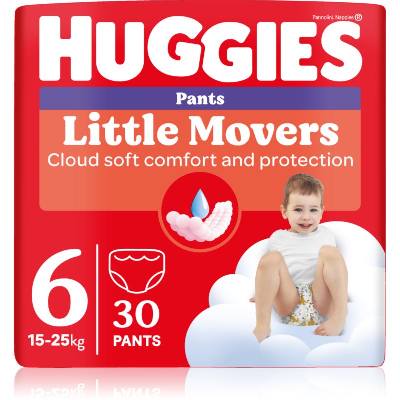 Huggies Little Movers Pants еднократни пелени гащички 15-25 kg 30 бр.
