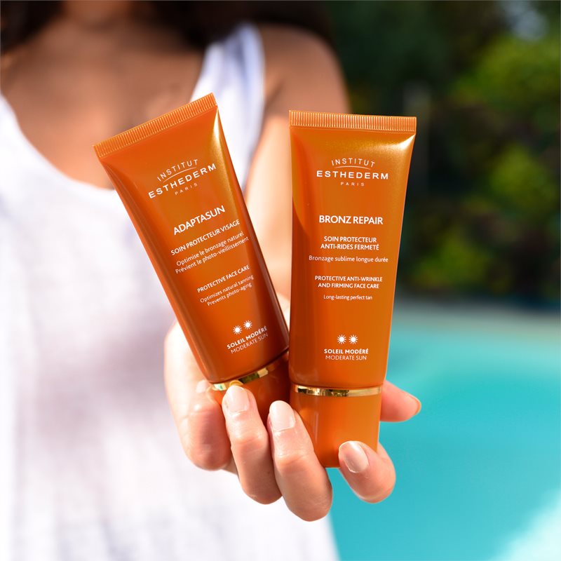 Institut Esthederm Bronz Repair Protective Anti-Wrinkle and Firming Face Care укрепващ крем за лице против бръчки със средна UV защита 50 мл. на ниска цена