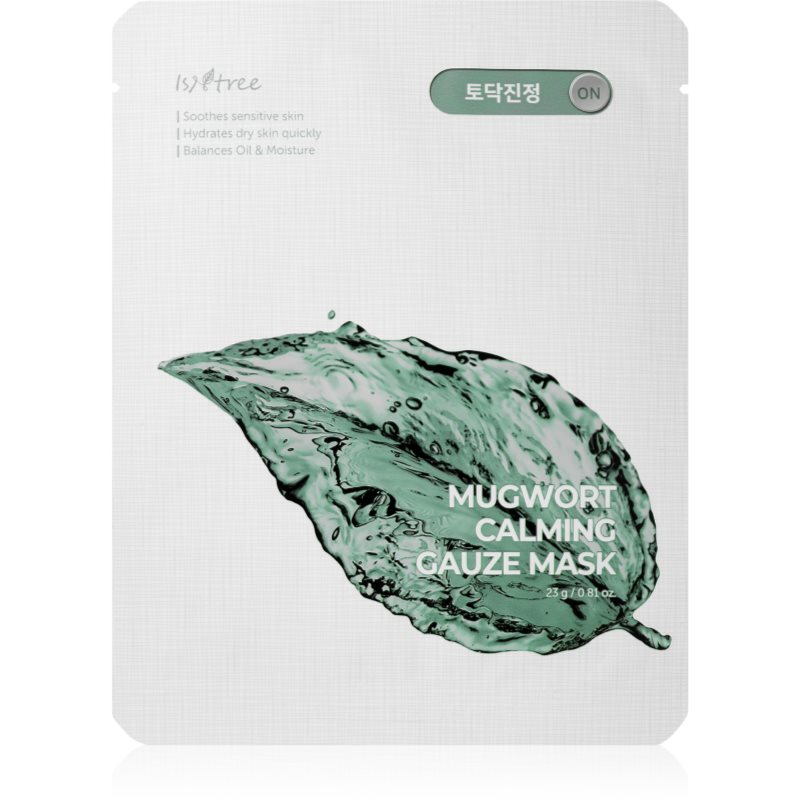 Isntree Real Mugwort успокояваща платнена маска за чувствителна и раздразнена кожа 1 бр.