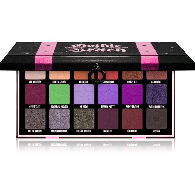 Jeffree Star Cosmetics Gothic Beach Palette палитра с професионални сенки за очи 18x1