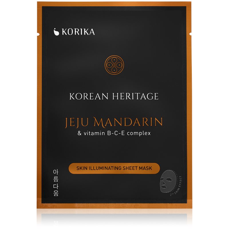 KORIKA Korean Heritage Jeju Mandaring & Vitamin B-C-E Complex Skin Illuminating Sheet Mask озаряваща платнена маска 25 гр.