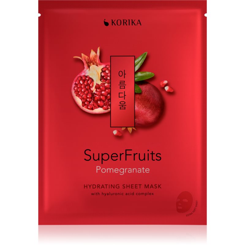 KORIKA SuperFruits Pomegranate - Hydrating Sheet Mask хидратираща платнена маска Pomegranate 25 гр.
