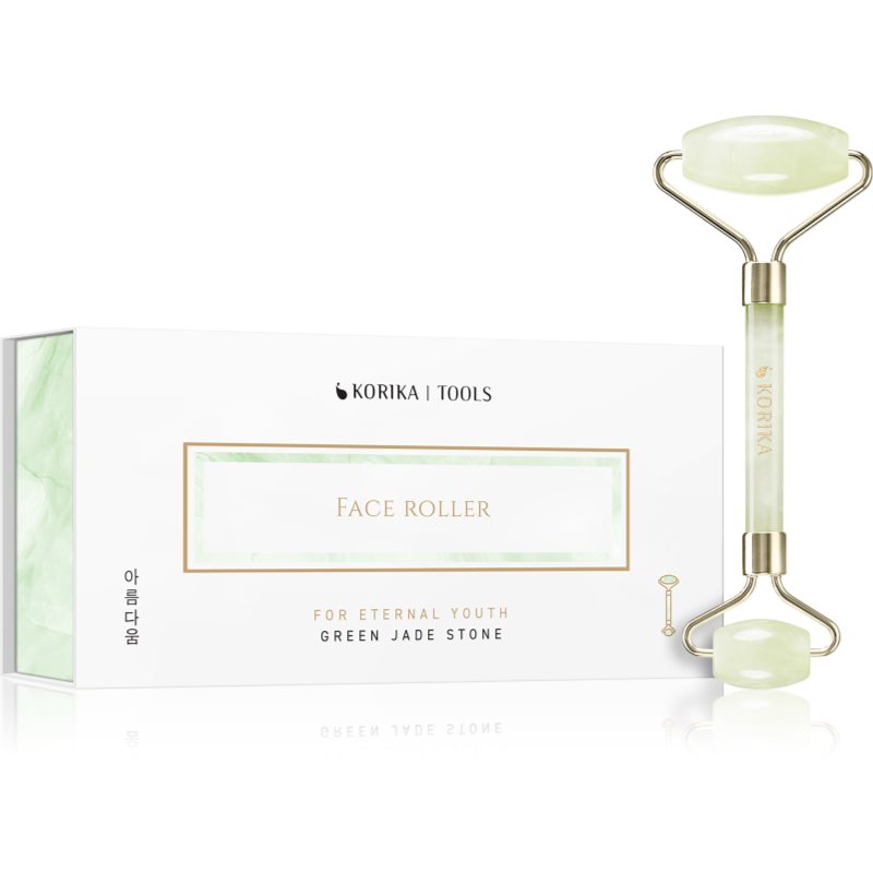 KORIKA Tools Face Roller Green Jade Stone масажно валяче за лице Jade Roller Green