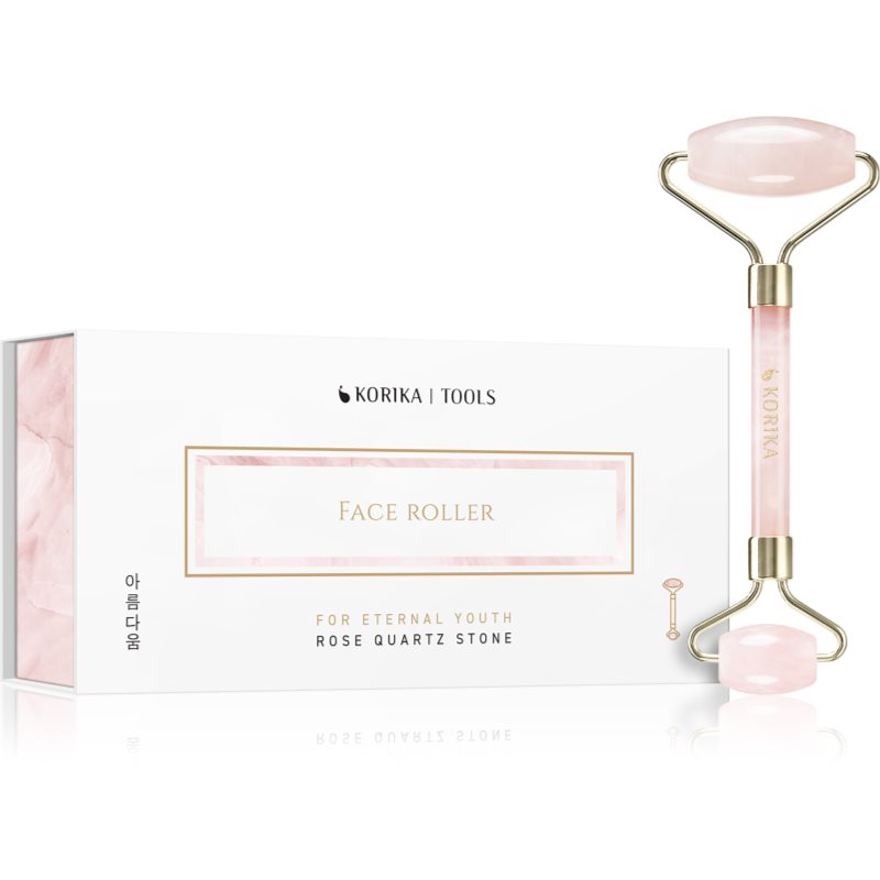 KORIKA Tools Face Roller Rose Quartz Stone масажно валяче на лицето и шията Quartz Roller Pink 1 бр. на ниска цена