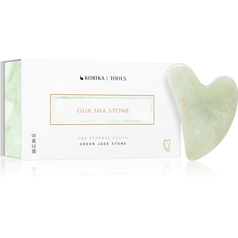 KORIKA Tools Gua Sha Green Jade Stone масажно приспособление за лице 1 бр. на ниска цена