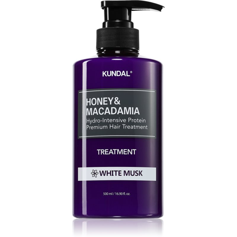 KUNDAL Honey & Macadamia White Musk интензивна хидратираща грижа за суха и увредена коса 500 мл.