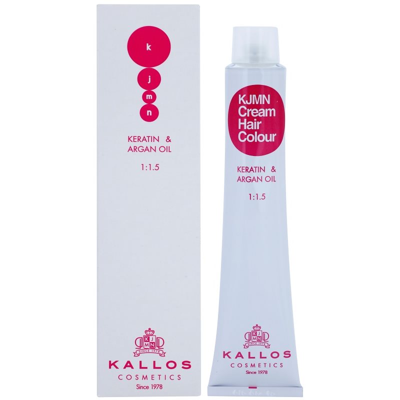 Kallos KJMN Professional Cream Hair Colour Keratin & Argan Oil боя за коса с кератин и арганово масло цвят 6.7 Walnut 100 мл.