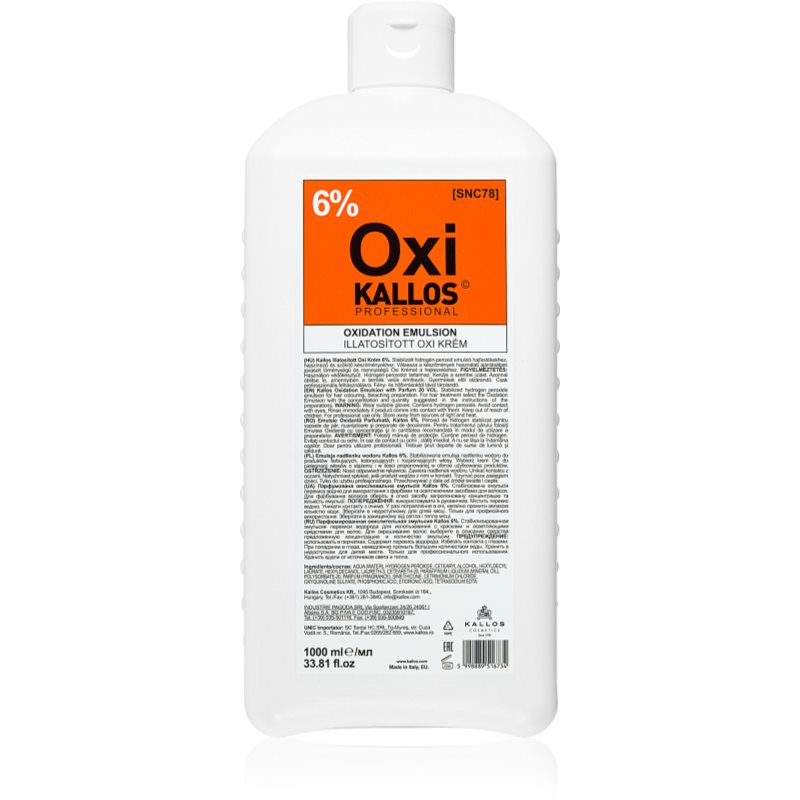 Kallos Kallos Classic Oxi кремообразна активираща емулсия 6% за професионална употреба 1000 мл.