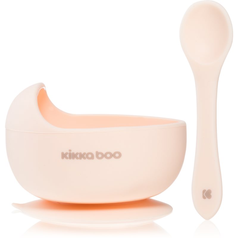 Kikkaboo Silicone Bowl with Spoon силиконова купичка с лъжичка 4 m+ Pink 2 бр.