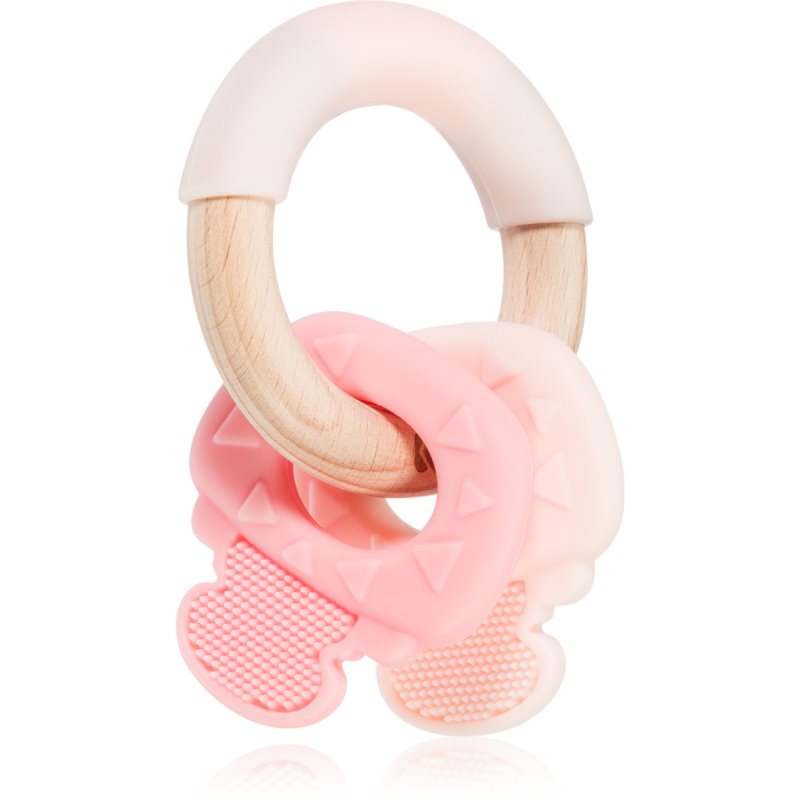 Kikkaboo Silicone and Wood Teether Keys гризалка Pink 1 бр.