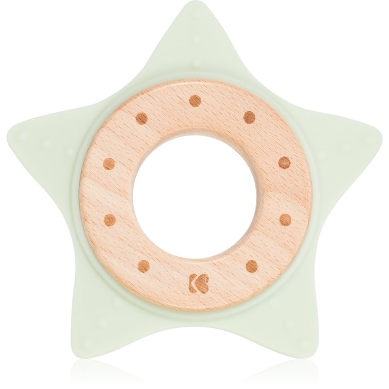 Kikkaboo Silicone and Wood Teether Star гризалка Mint 1 бр.
