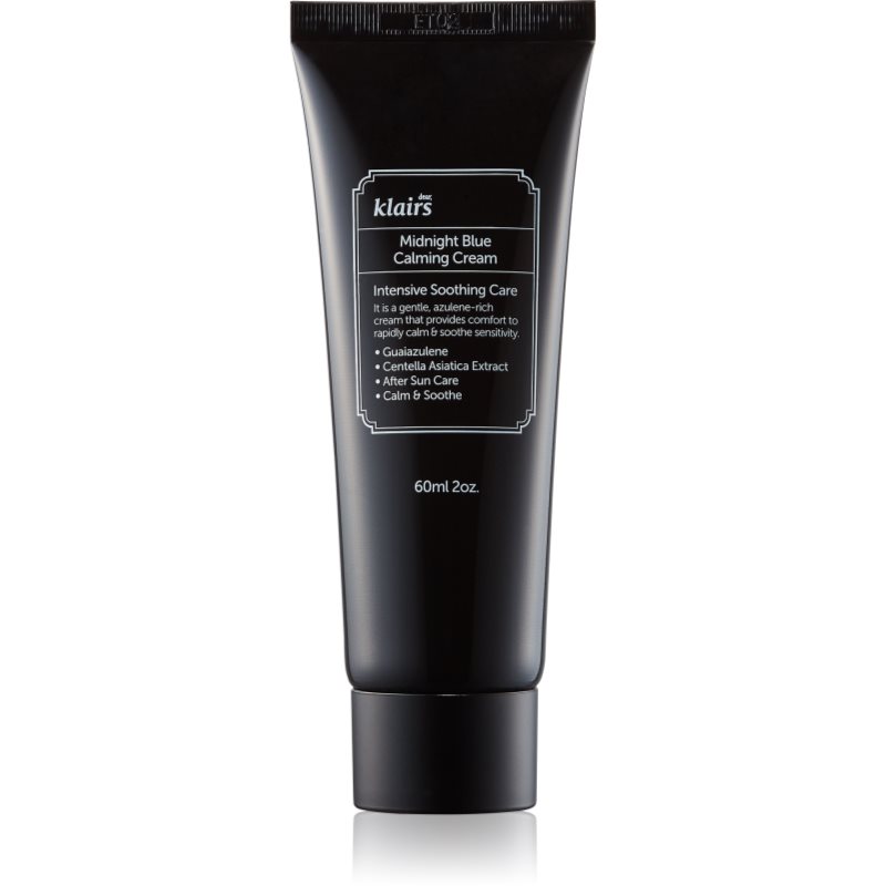 Klairs Midnight Blue Calming Cream успокояващ крем след слънчеви бани за чувствителна и зачервена кожа 60 мл.