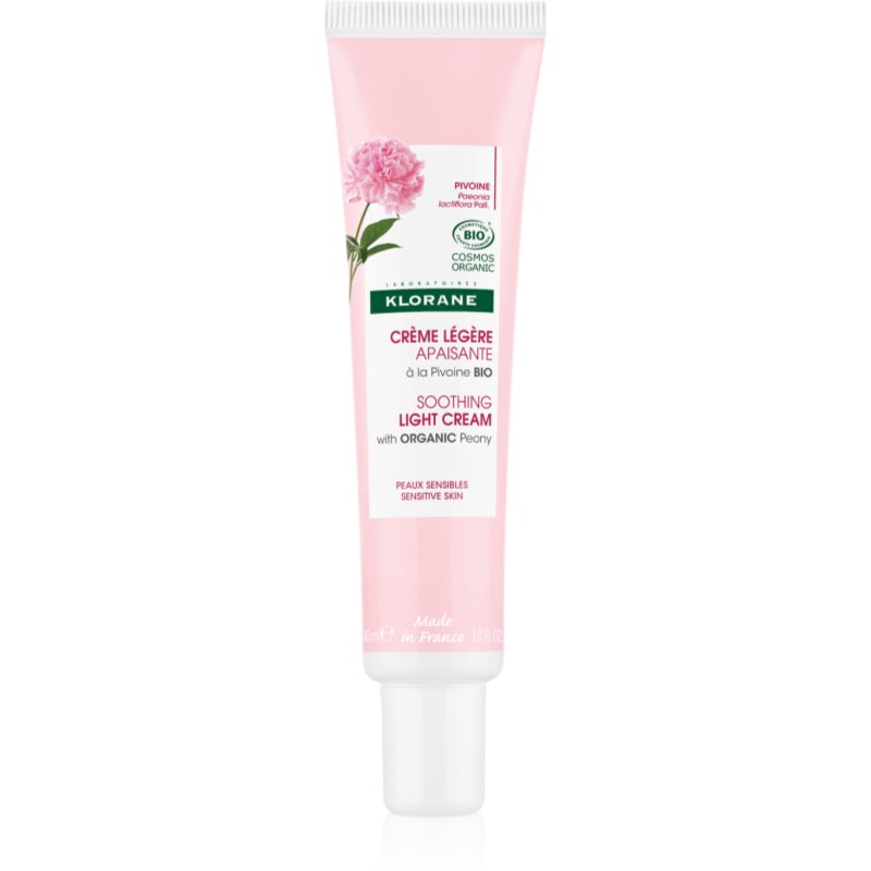 Klorane Peony Soothing Light Cream лек успокояващ крем за чувствителна кожа 40 мл.