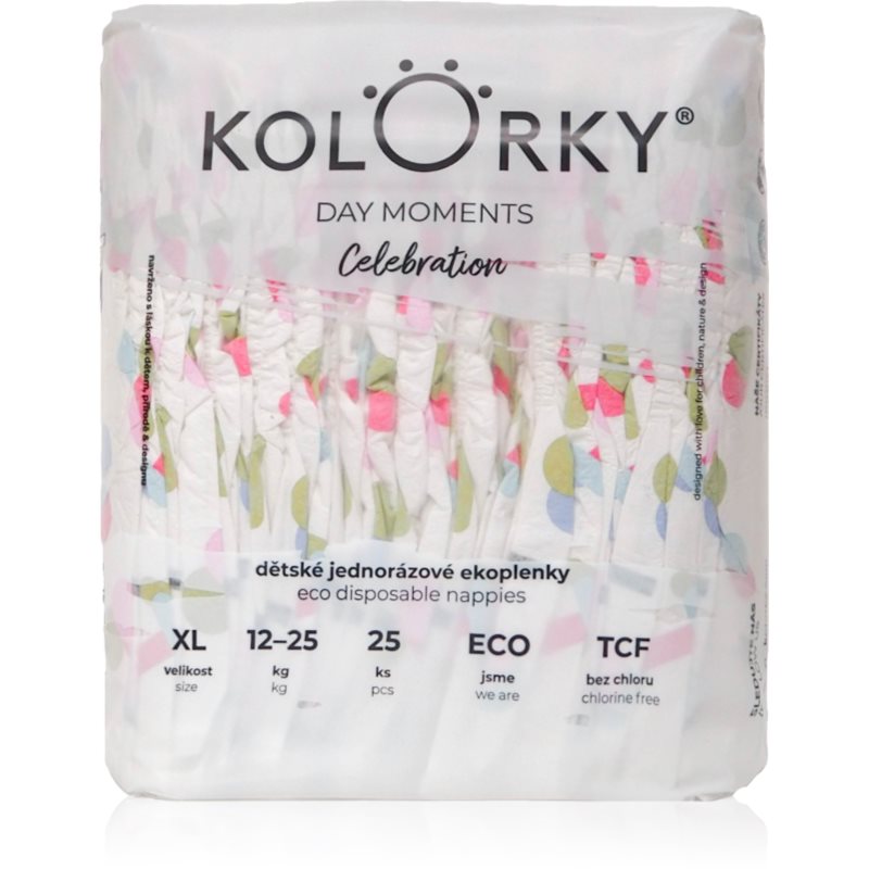 Kolorky DAY Moments Celebration еднократни ЕКО пелени Size XL 12-25 kg 25 бр. на ниска цена