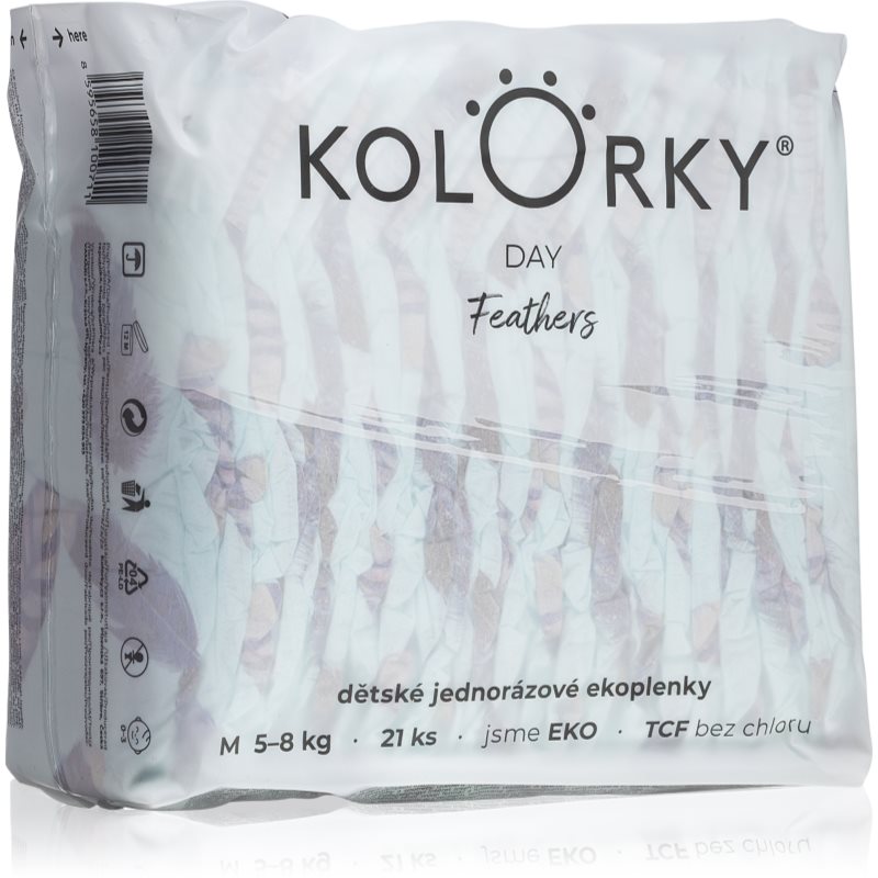 Kolorky Day Feathers еднократни ЕКО пелени размер М 5-8 Kg 21 бр.