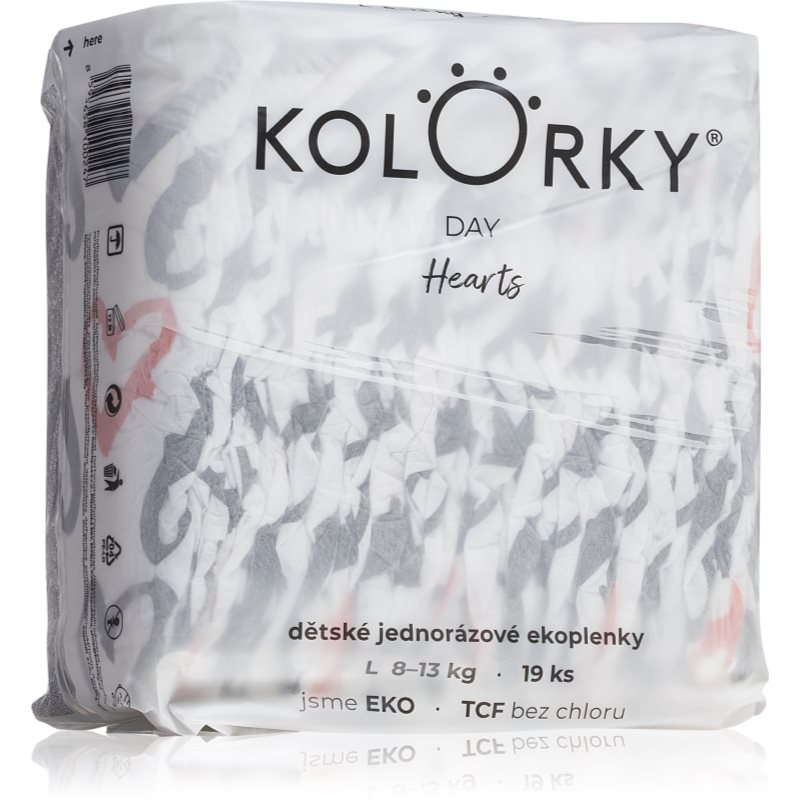 Kolorky Day Hearts еднократни ЕКО пелени 19 бр.