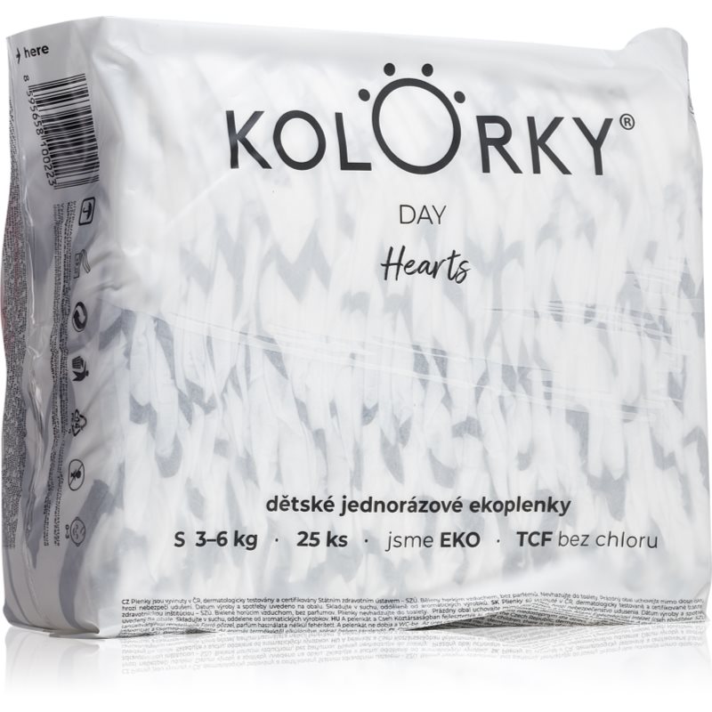 Kolorky Day Hearts еднократни ЕКО пелени размер S 3-6 Kg 25 бр. на ниска цена