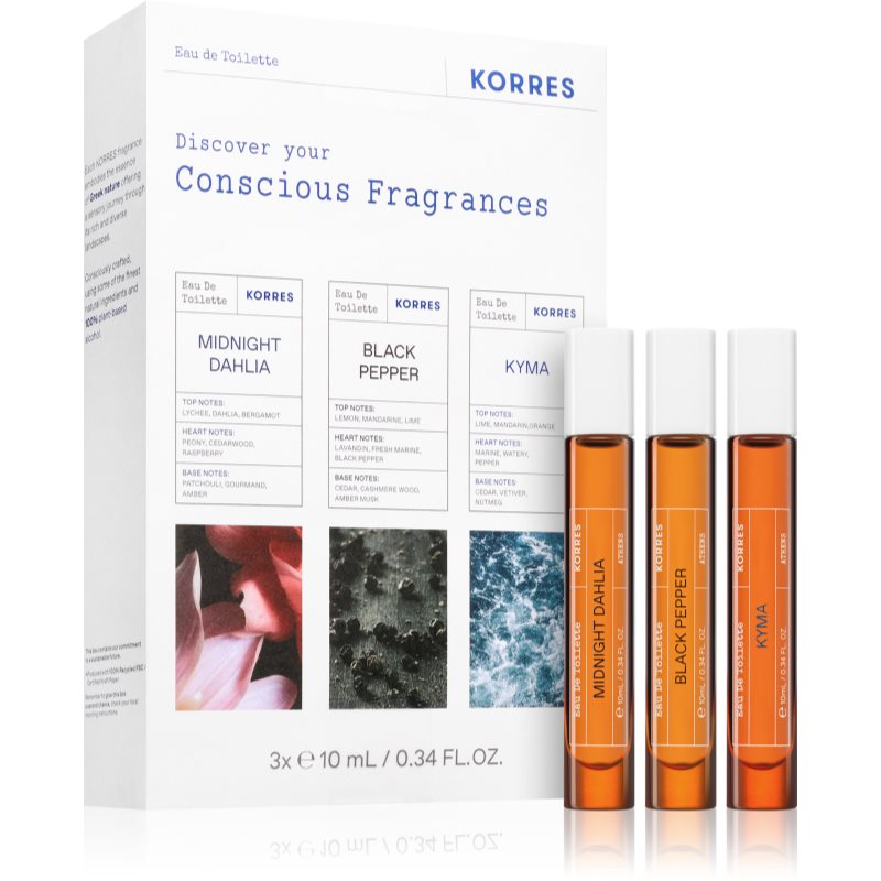 Korres Discovery Black Pepper & Kyma & Midnight Dahlia комплект унисекс