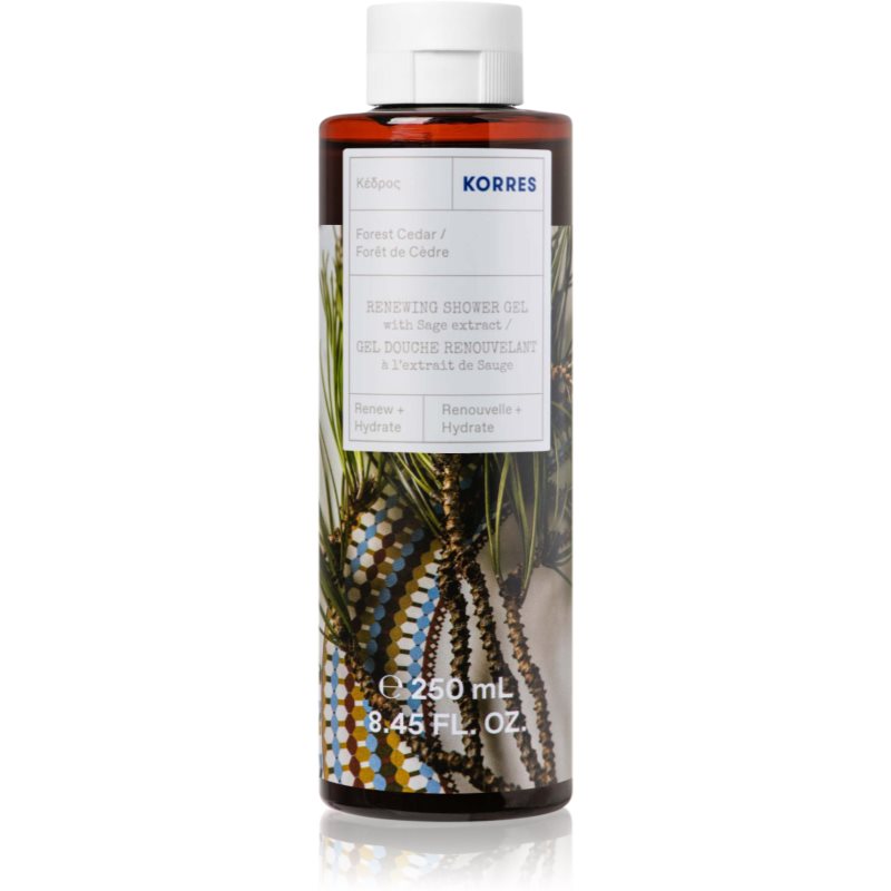 Korres Forest Cedar освежаващ душ гел 250 мл.