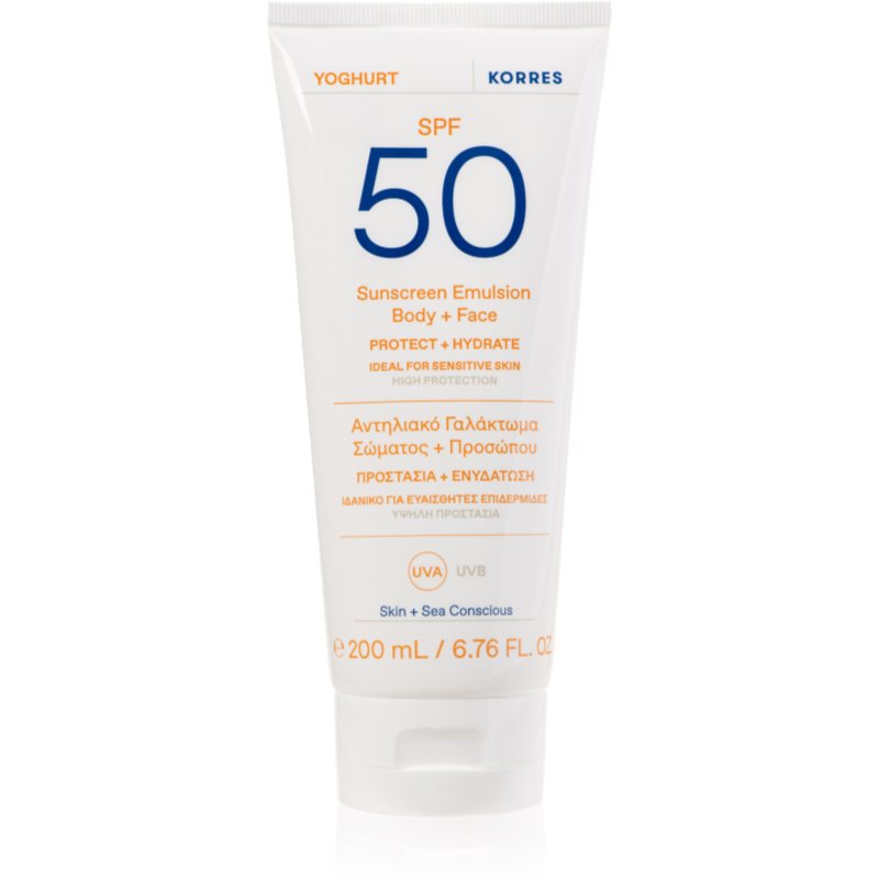 Korres Yoghurt лосион за слънце с хидратиращ ефект SPF 50 200 мл.