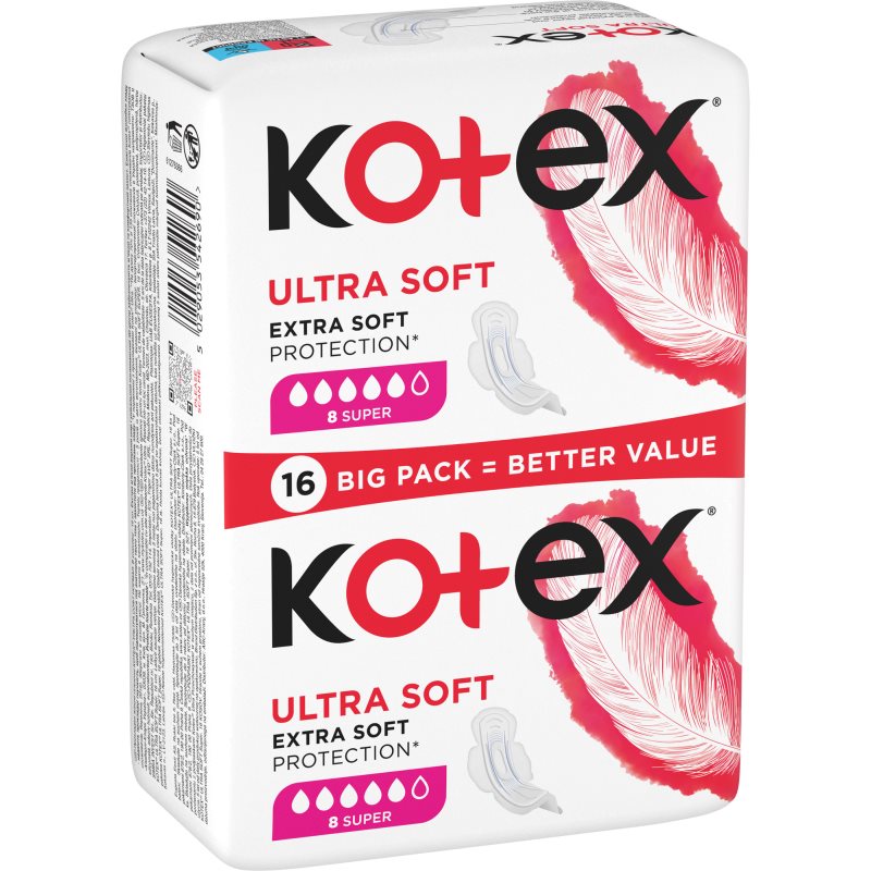 Kotex Ultra Soft Super санитарни кърпи 16 бр. на ниска цена