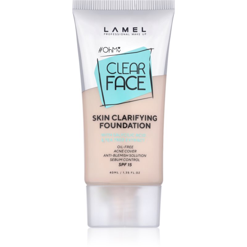 LAMEL OhMy Clear Face високо покривен фон дьо тен за проблемна и мазна кожа цвят 402 40 мл. на ниска цена