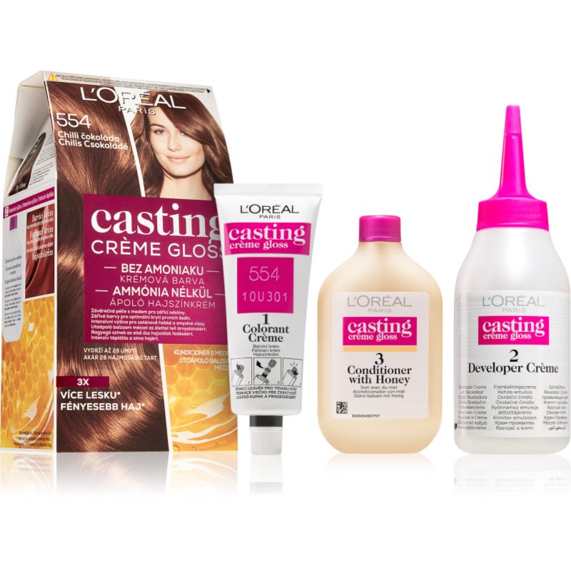 L’Oréal Paris Casting Creme Gloss боя за коса цвят 554 Spicy Chocolates 1 бр.