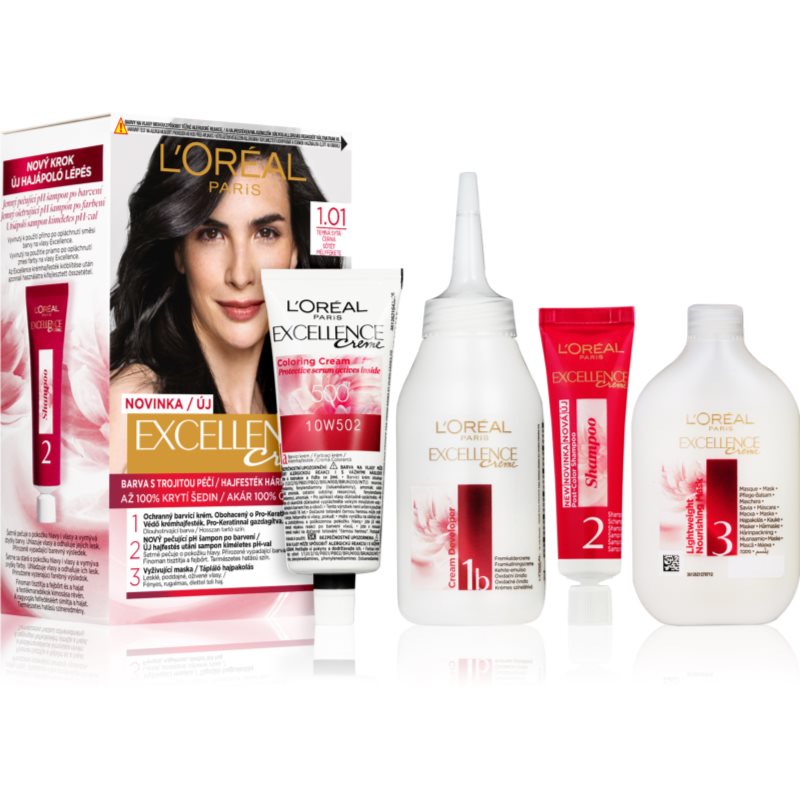 L’Oréal Paris Excellence Creme боя за коса цвят 1.01 Deep Black 1 бр.