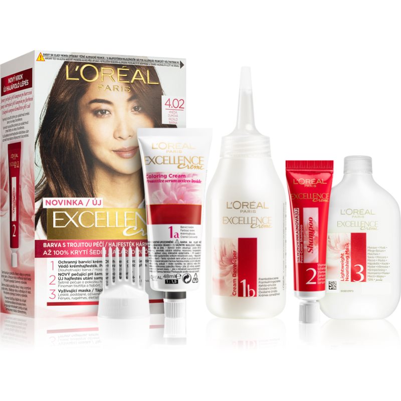 L’Oréal Paris Excellence Creme боя за коса цвят 4.02 Natural Brown 1 бр. на ниска цена