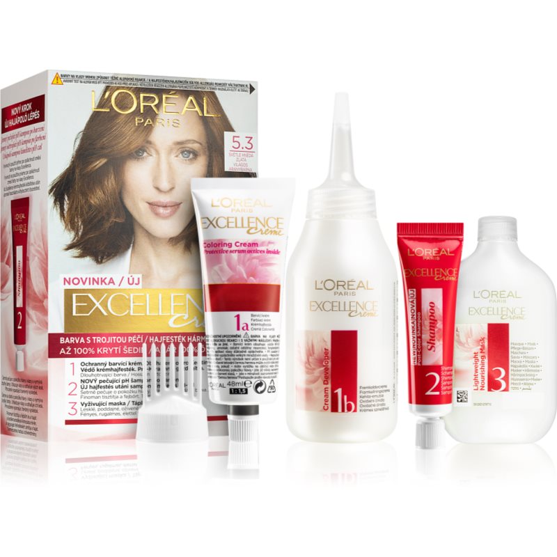 L’Oréal Paris Excellence Creme боя за коса цвят 5.3 Natural Golden Brown 1 бр.