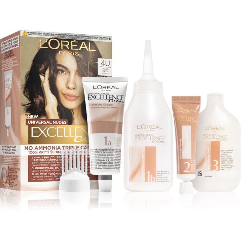 L’Oréal Paris Excellence Universal Nudes перманентната боя за коса цвят 4U 1 бр.