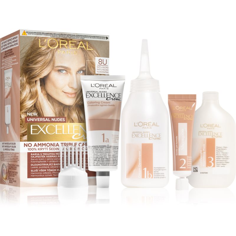 L’Oréal Paris Excellence Universal Nudes перманентната боя за коса цвят 8U 1 бр.