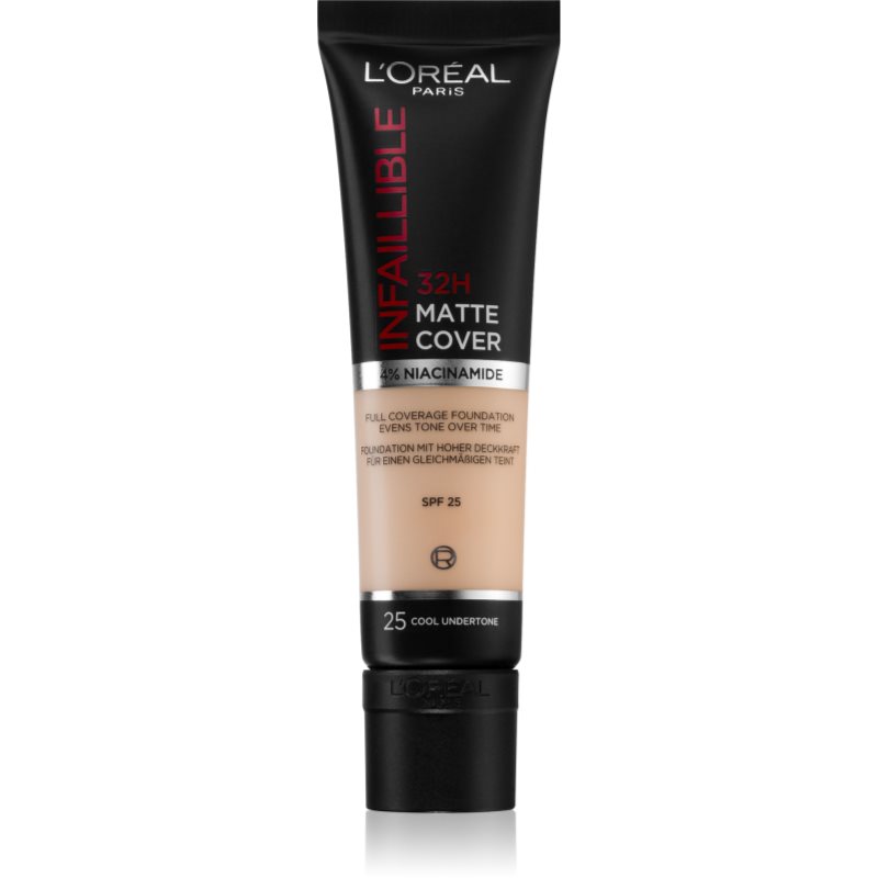 L’Oréal Paris Infallible 32H Matte Cover дълготраен матиращ фон дьо тен SPF 25 цвят 25 (Cool Undertone) 30 мл.