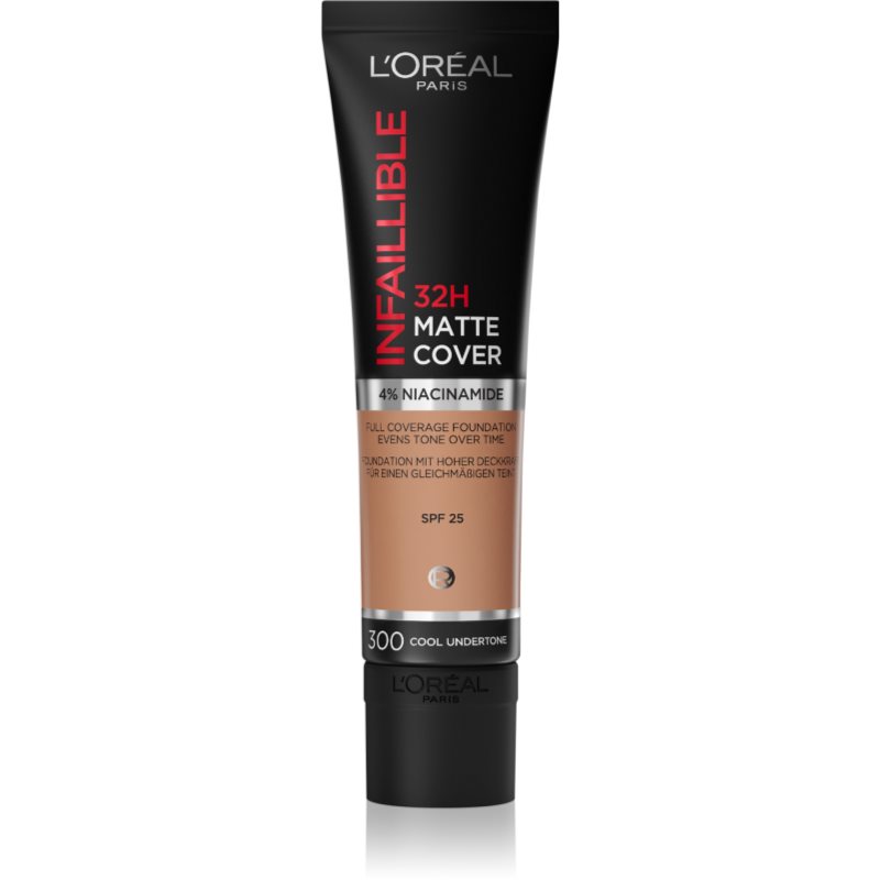 L’Oréal Paris Infallible 32H Matte Cover дълготраен матиращ фон дьо тен SPF 25 цвят 300 (Cool Undertone) 30 мл. на ниска цена