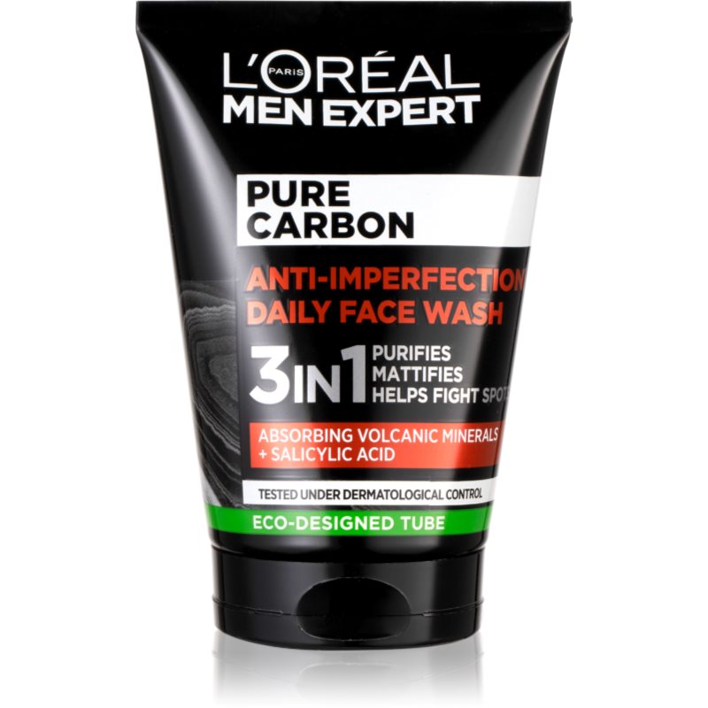 L’Oréal Paris Men Expert Pure Carbon почистващ гел 3 в 1 против несъвършенства на кожата 100 на ниска цена