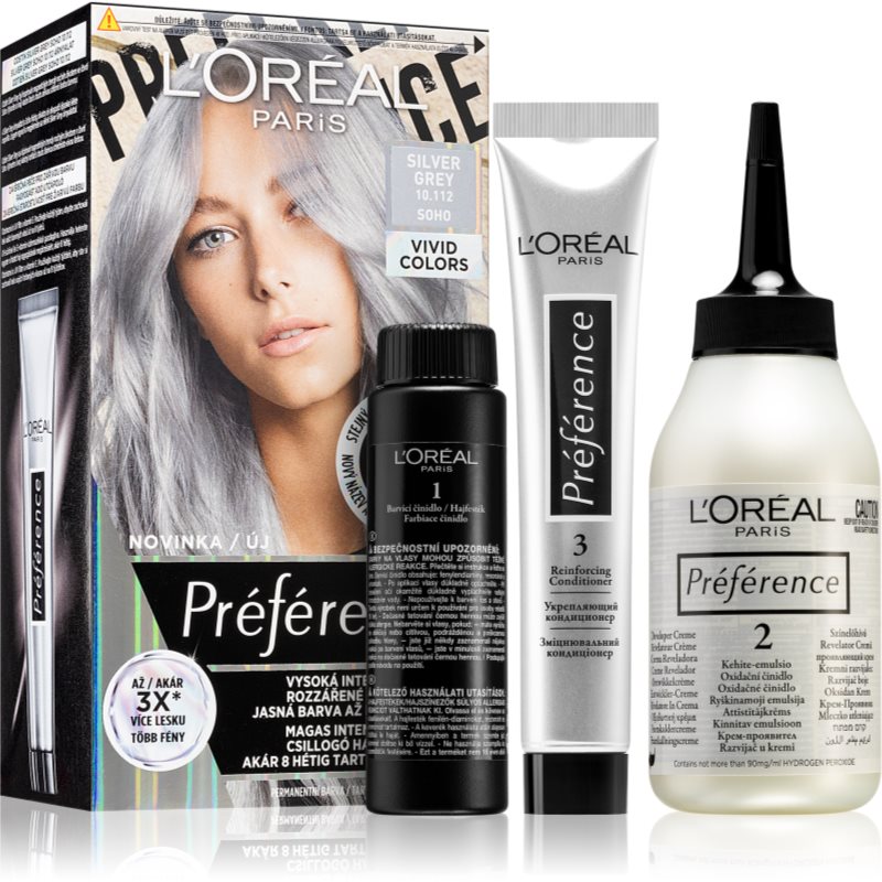 L’Oréal Paris Préférence Vivids боя за коса цвят 10.112 silver grey 1 бр.