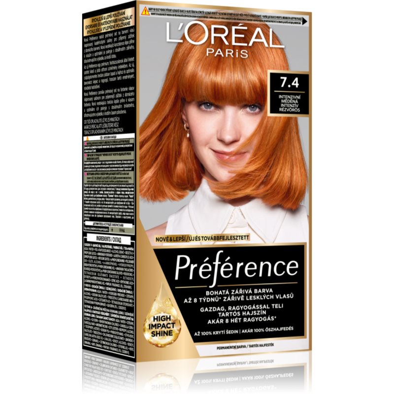 L’Oréal Paris Préférence боя за коса цвят 7.4 Mango Copper 1 бр.