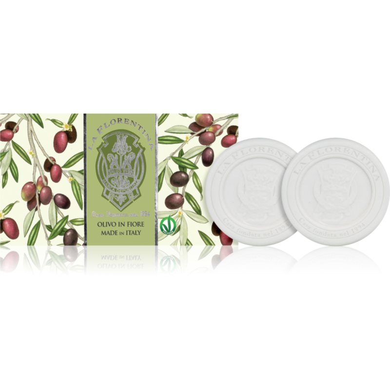 La Florentina Olive Flowers Sculpted Soap естествен твърд сапун Olive Leaf Extract 2x115 гр.