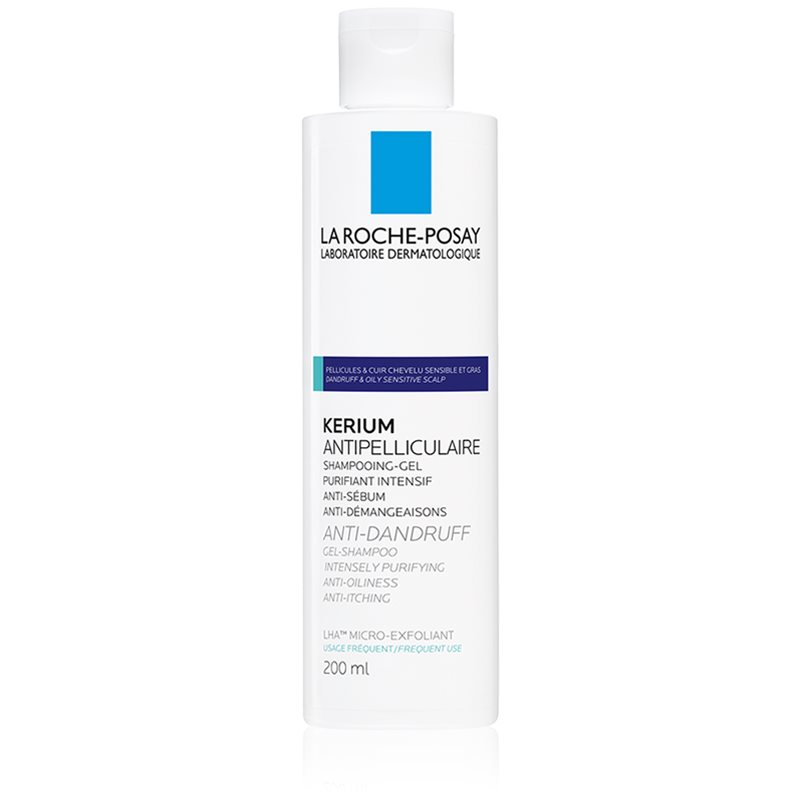 La Roche-Posay Kerium Anti-Dandruff ексфолиращ шампоан против мазен пърхот 200 мл.